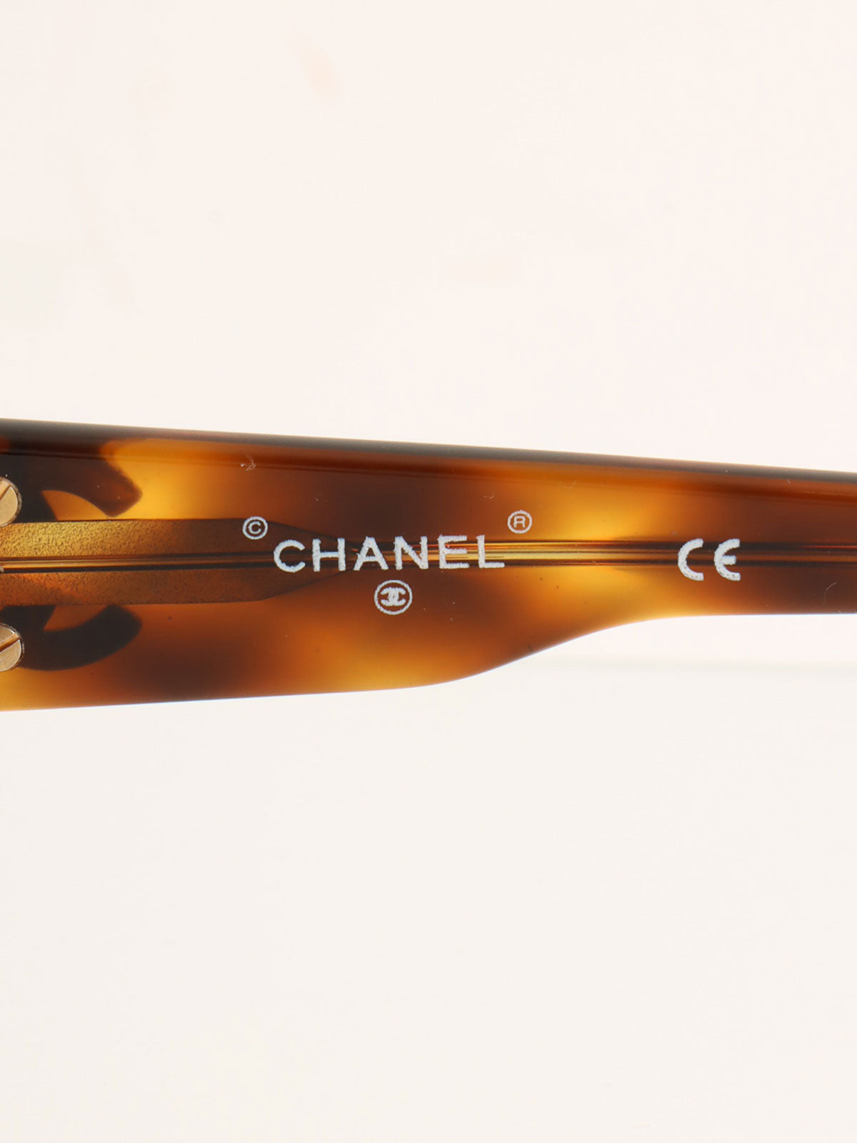 Brown Marble Pattern Side CC Logo Plate Sunglasses, Brown