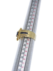 18K Sapphire and Diamond Design Ring in Gold/Blue