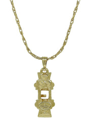 ラインストーンロゴプレートネックレス ゴールド