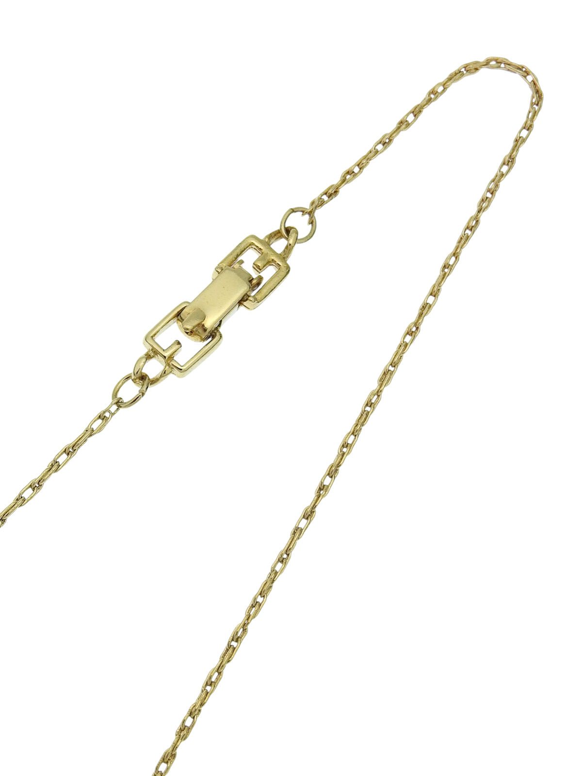 ラインストーンロゴプレートネックレス ゴールド