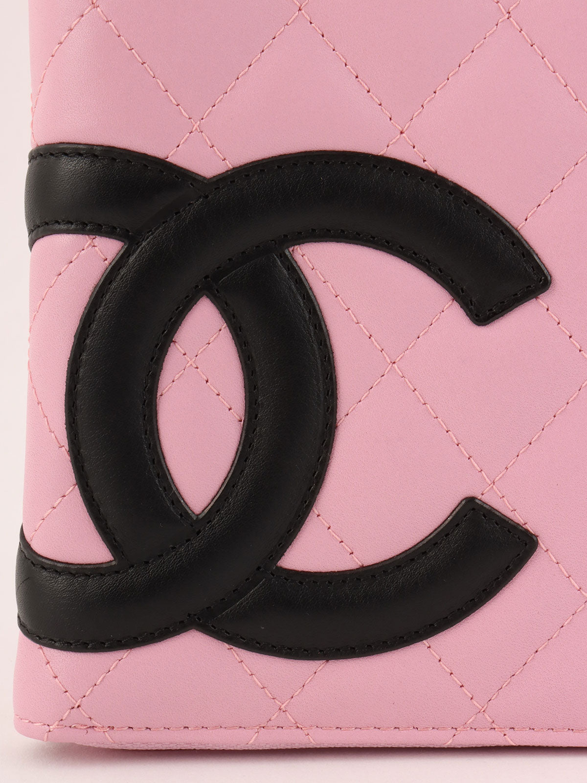 2004 Cambon logo zip long wallet in pink/black