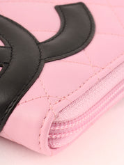 2004 Cambon logo zip long wallet in pink/black