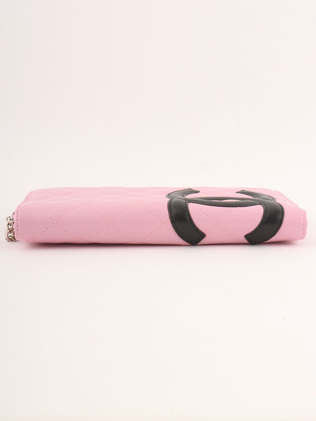 2004 Cambon logo zip long wallet in pink/black