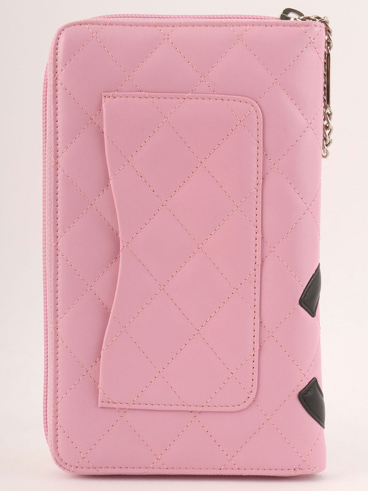 2004 Cambon logo zip long wallet in pink/black