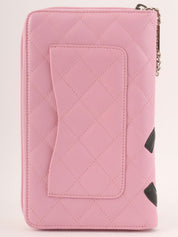 2004 Cambon logo zip long wallet in pink/black