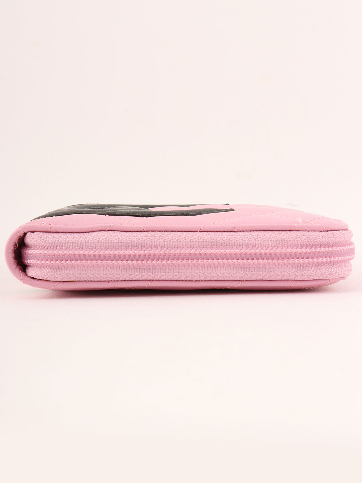 2004 Cambon logo zip long wallet in pink/black