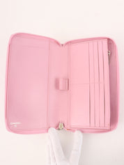 2004 Cambon logo zip long wallet in pink/black