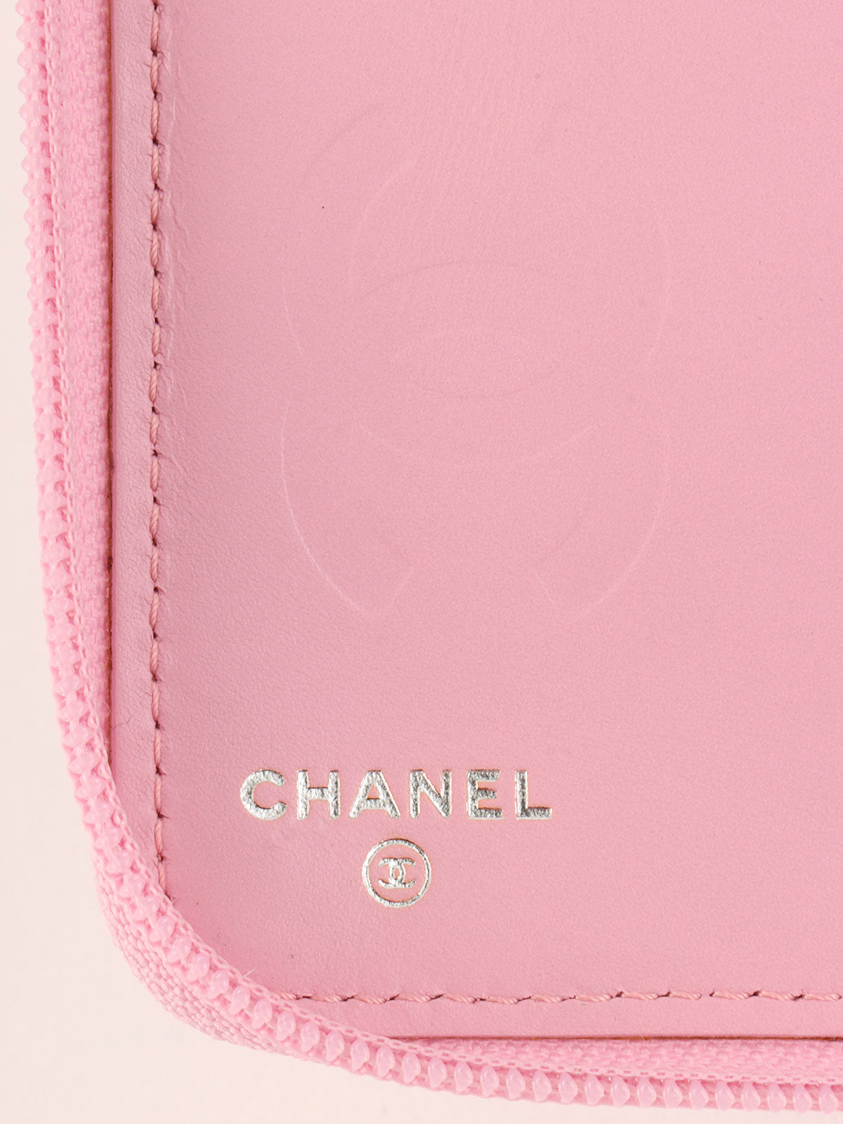 2004 Cambon logo zip long wallet in pink/black