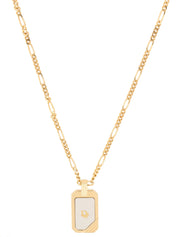 Logo Plate Necklace Gold