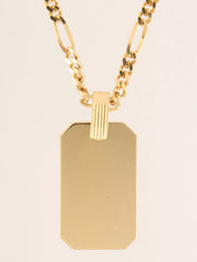 Logo Plate Necklace Gold