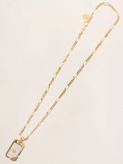 Logo Plate Necklace Gold