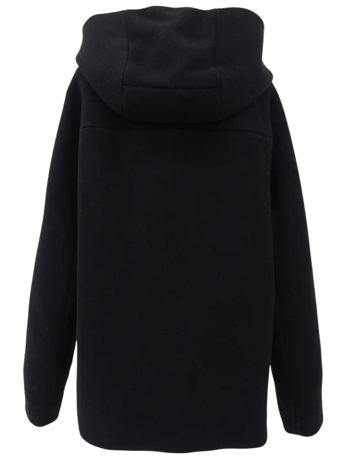 Wool duffle coat in black