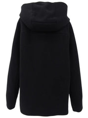 Wool duffle coat in black