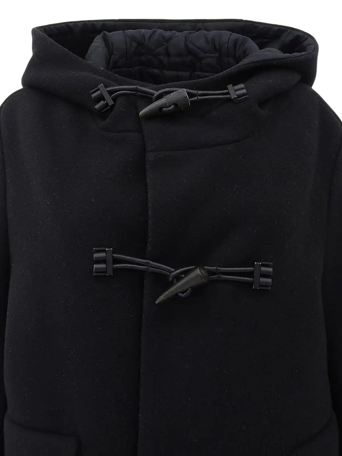 Wool duffle coat in black
