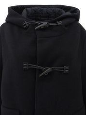 Wool duffle coat in black