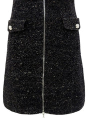 Tweed sleeveless dress in black/multi