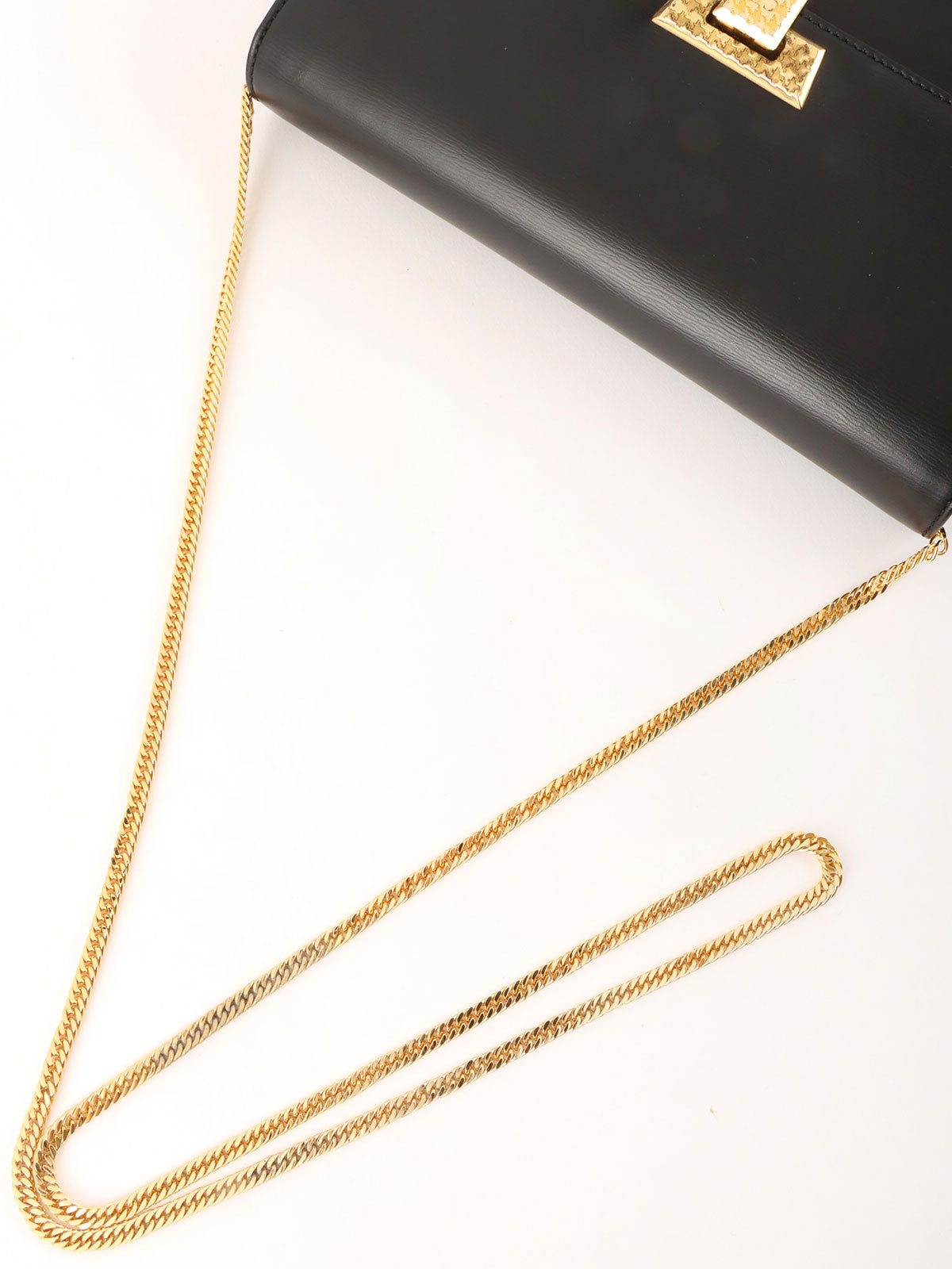 徽标牌链条单肩包 黑色