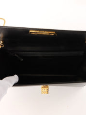 徽标牌链条单肩包 黑色