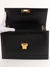 徽标牌链条单肩包 黑色