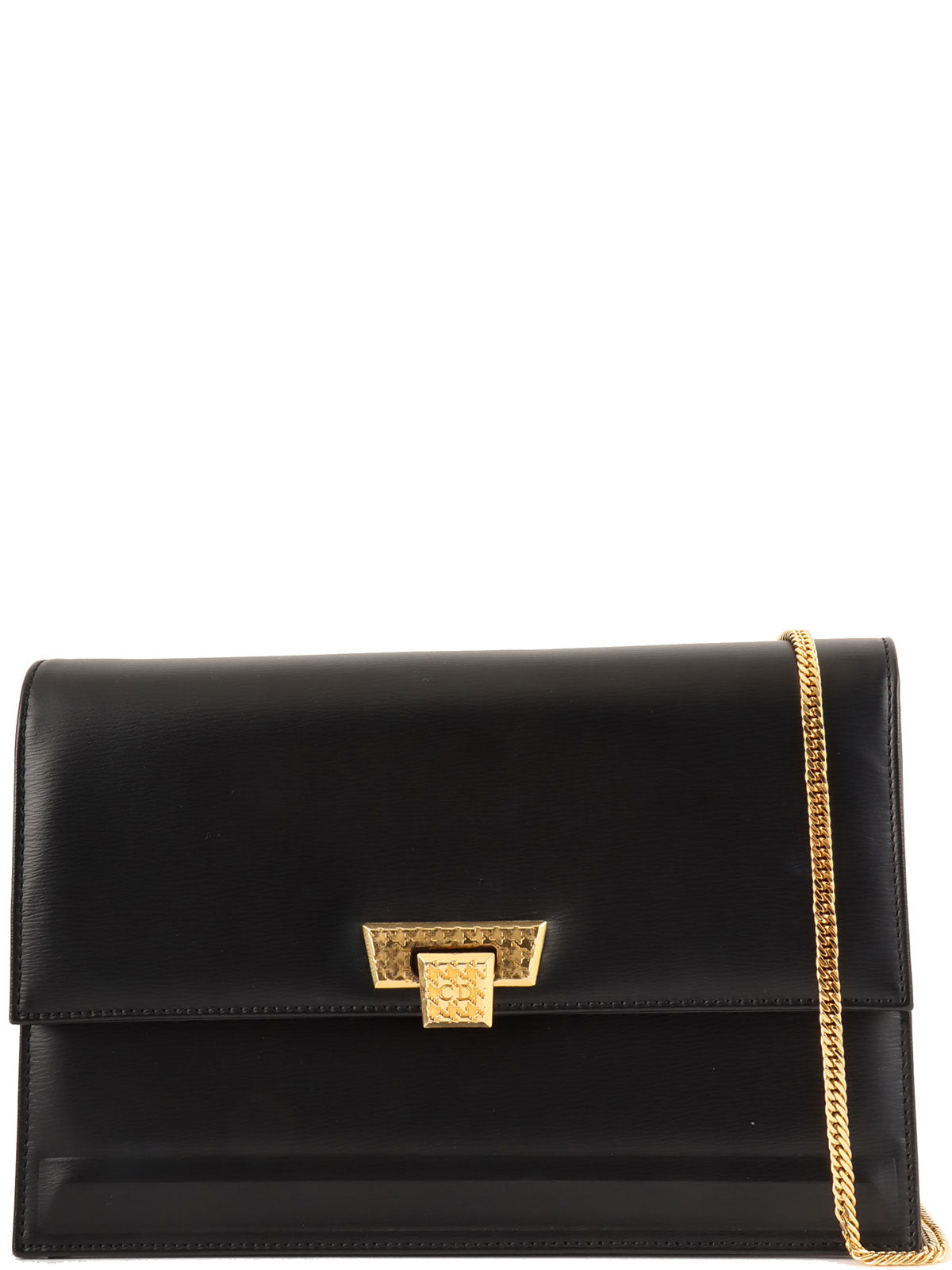 徽标牌链条单肩包 黑色