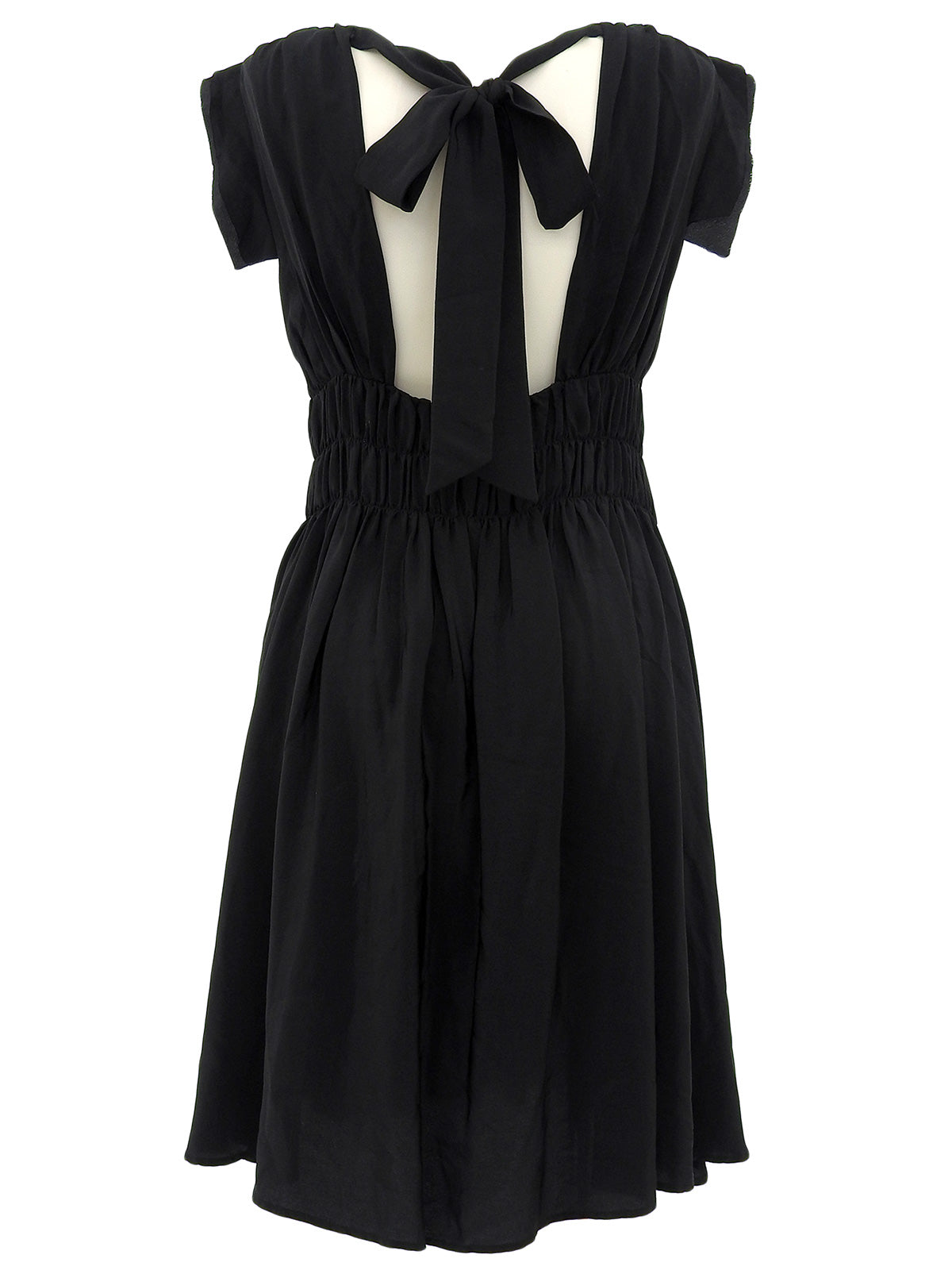 Silk sleeveless dress in black