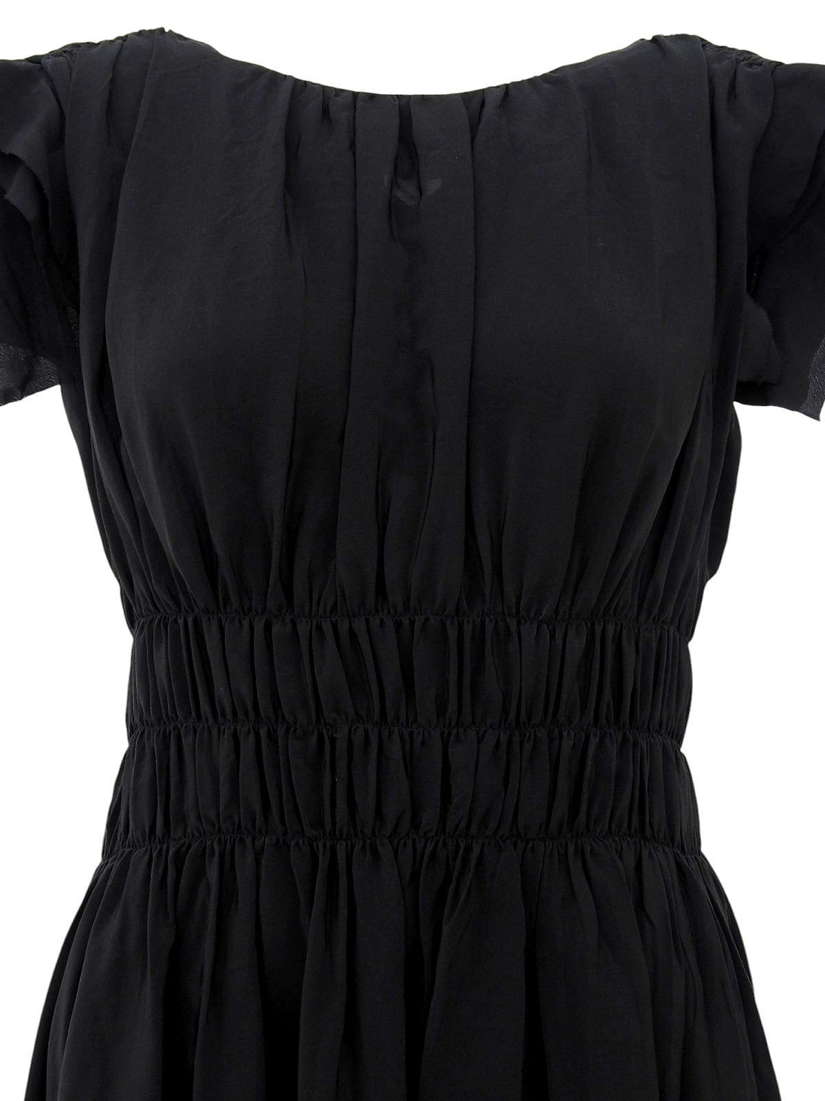 Silk sleeveless dress in black