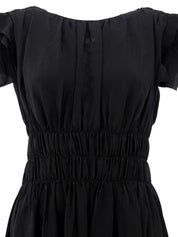 Silk sleeveless dress in black