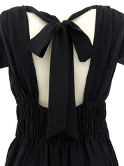 Silk sleeveless dress in black
