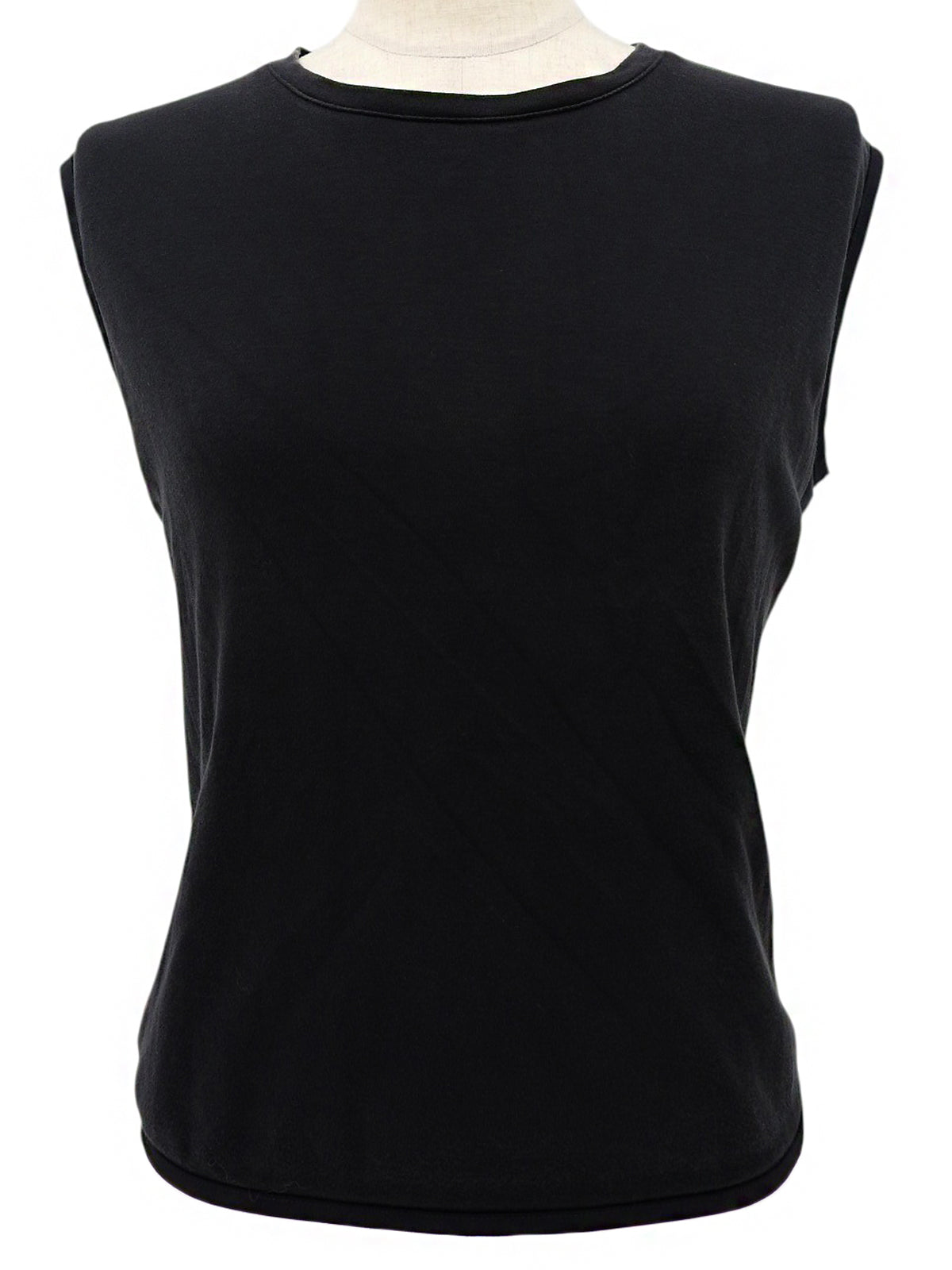 Side Logo Sleeveless Top in Black