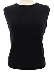 Side Logo Sleeveless Top in Black
