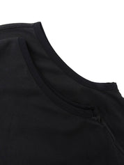 Side Logo Sleeveless Top in Black