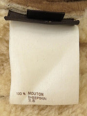 Logo Plate Mouton Jacket in Beige