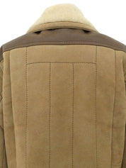 Logo Plate Mouton Jacket in Beige