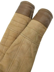 Logo Plate Mouton Jacket in Beige