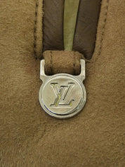 Logo Plate Mouton Jacket in Beige
