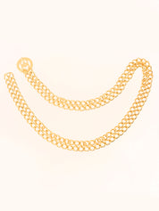 Round CC Mark Plate Chain Belt Gold
