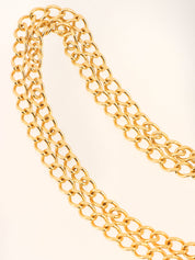 Round CC Mark Plate Chain Belt Gold