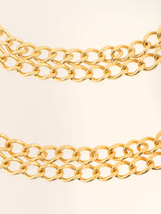 Round CC Mark Plate Chain Belt Gold