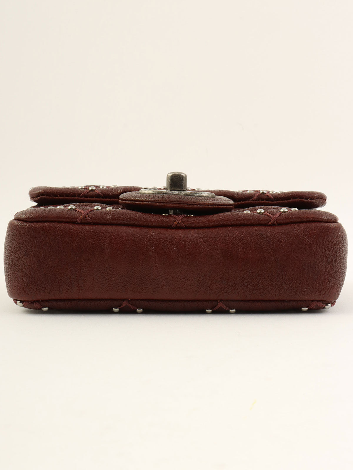 2014 Made Studs CC Turn Lock Chain Bag Mini Bordeaux