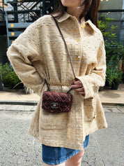 2014 Made Studs CC Turn Lock Chain Bag Mini Bordeaux