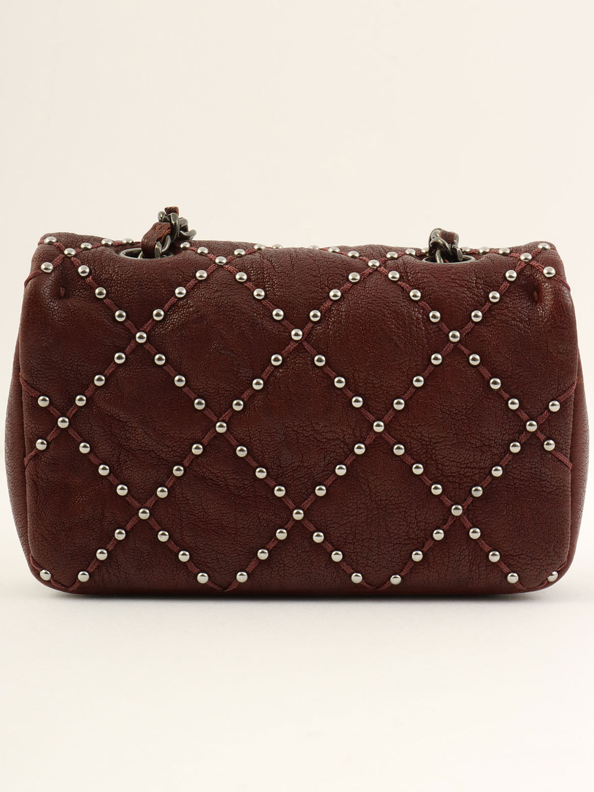 2014 Made Studs CC Turn Lock Chain Bag Mini Bordeaux