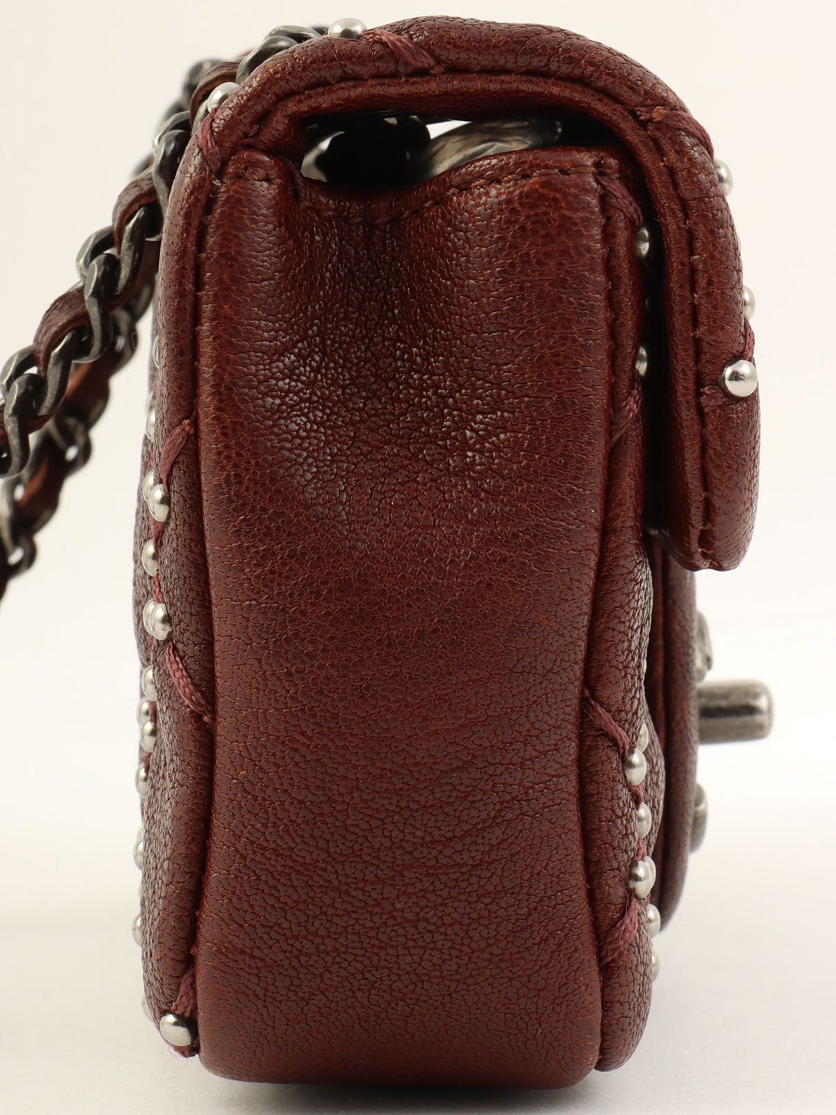 2014 Made Studs CC Turn Lock Chain Bag Mini Bordeaux