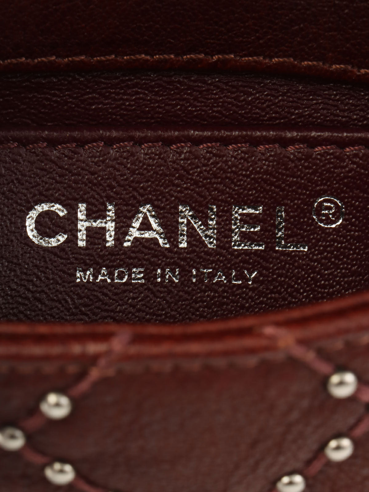 2014 Made Studs CC Turn Lock Chain Bag Mini Bordeaux