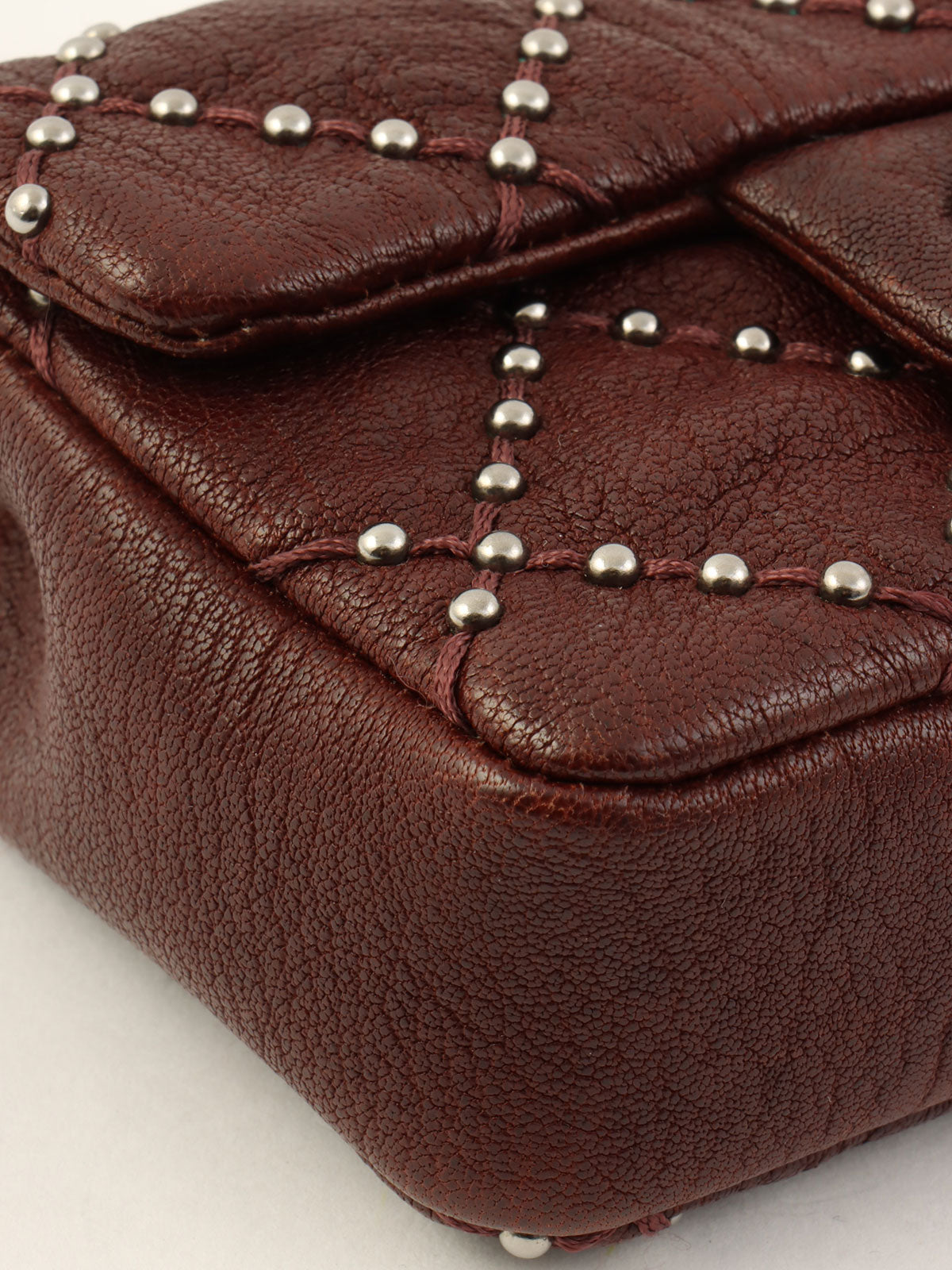 2014 Made Studs CC Turn Lock Chain Bag Mini Bordeaux
