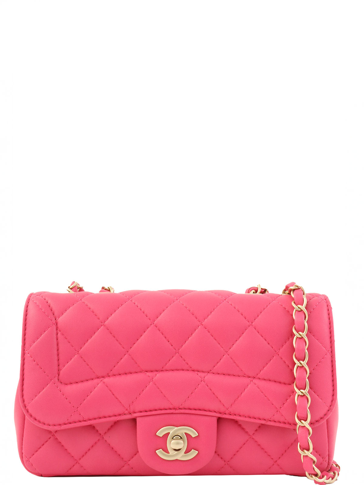 2015 Matelasse Stitch CC 旋锁单肩包 粉色