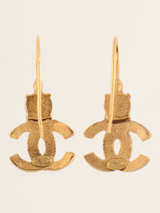 2002 Rhinestone CC Mark Earrings, Gold
