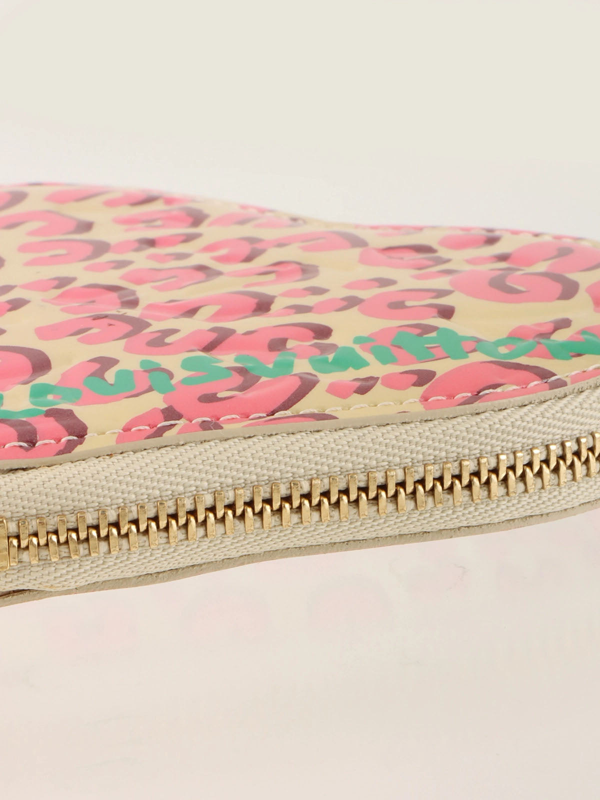 2010 Monogram Vernis Porte Monnaie Cool Leopard Print Blanc Corail