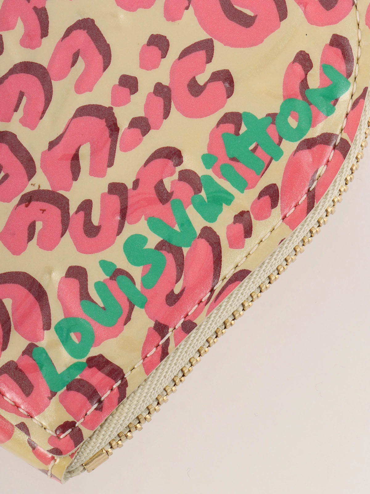 2010 Monogram Vernis Porte Monnaie Cool Leopard Print Blanc Corail
