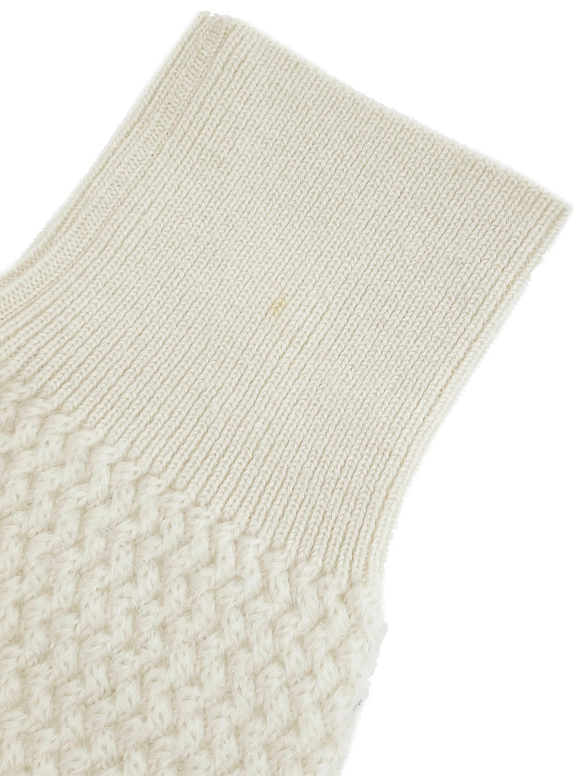 Logo Embroidered Long Sleeve Knit Sweater in Ivory