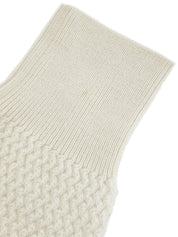 Logo Embroidered Long Sleeve Knit Sweater in Ivory
